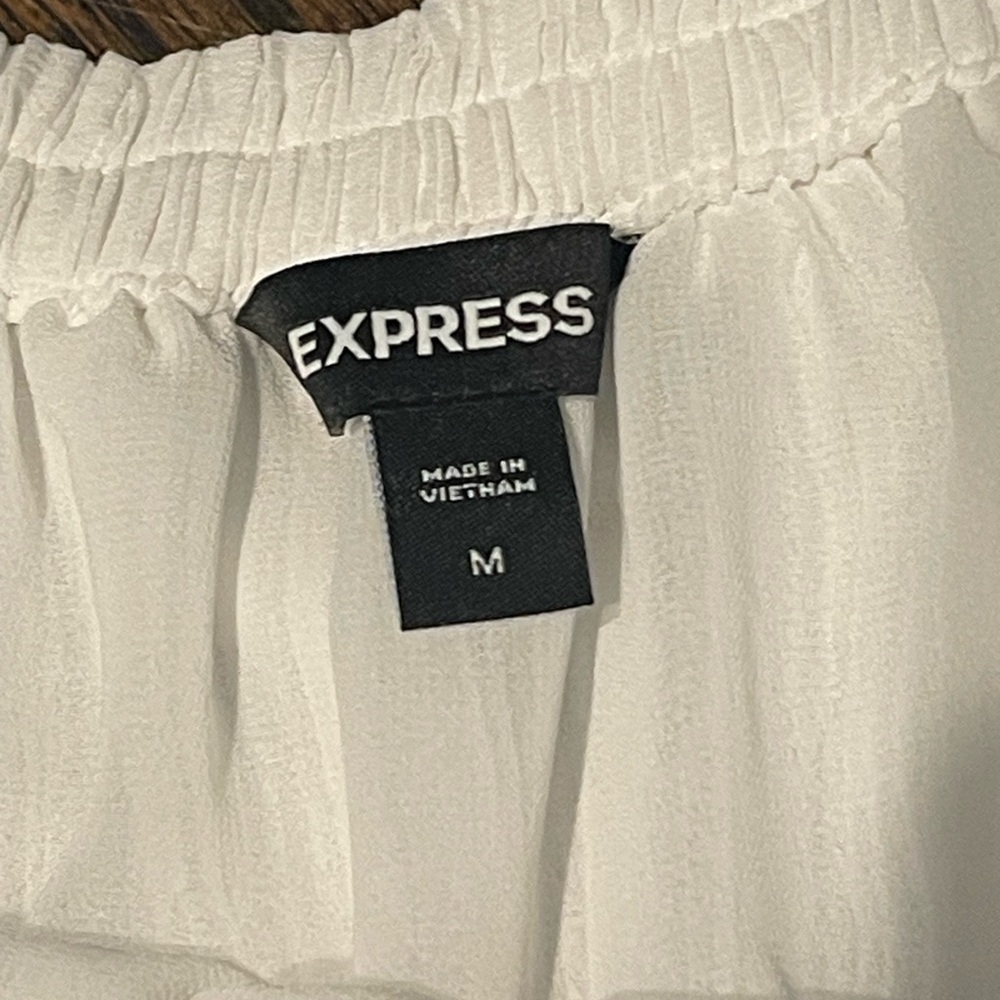 Express White Off-Shoulder Ruffle Blouse - Picture 2 of 10
